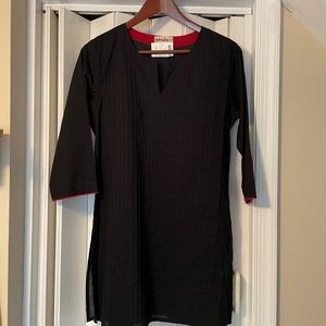 Fabindia Black Pleated Tunic NWT